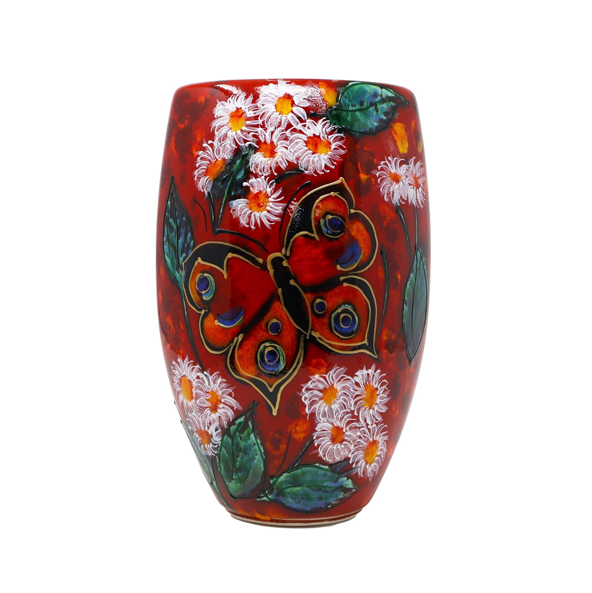 Anita Harris Butterfly Oval Vase-Goviers