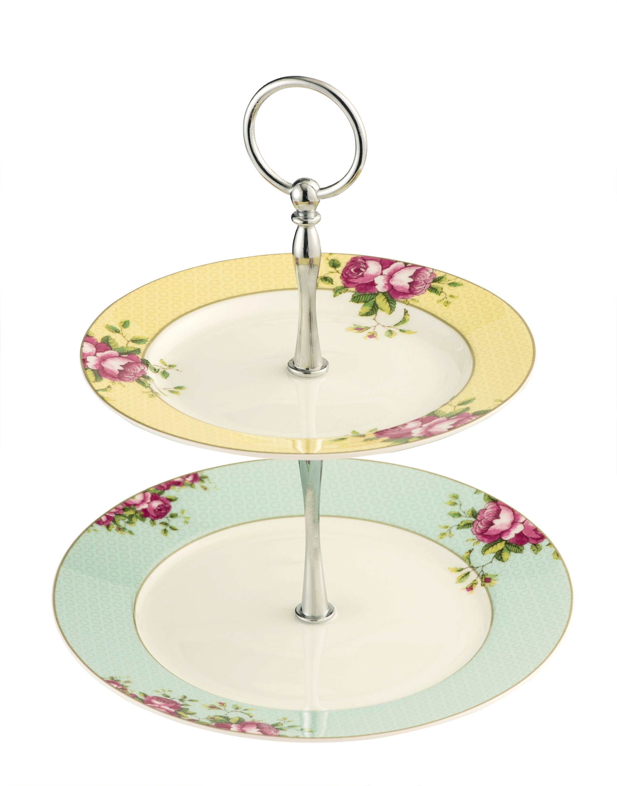 Aynsley Archive Rose Two Tiered Cake Stand-Goviers