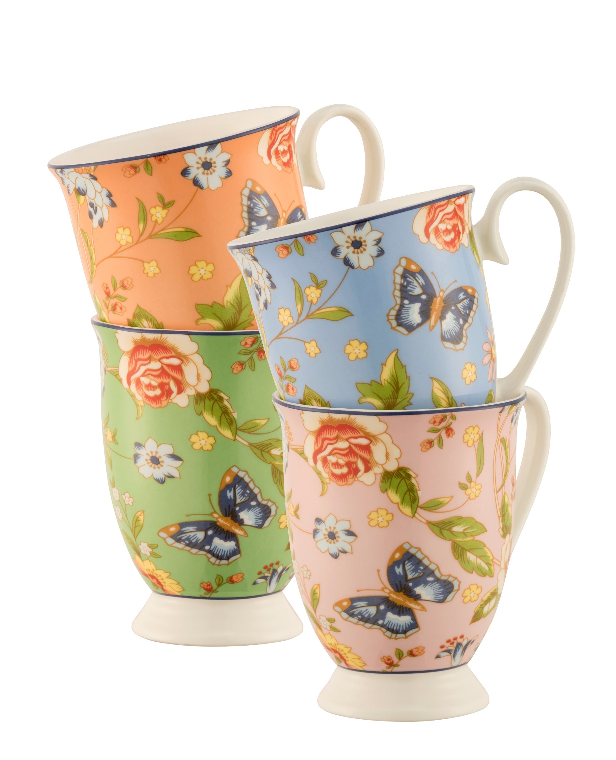 Aynsley Cottage Garden Footed Mug Set of 4-Goviers