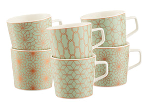 Aynsley Sage & Copper Deco Mug Set of 6-Goviers