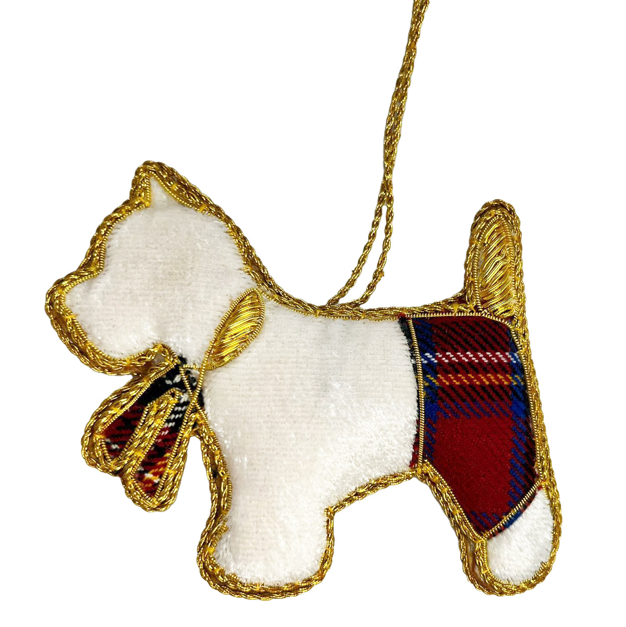 Beaded Westie Dog Ornament-Goviers