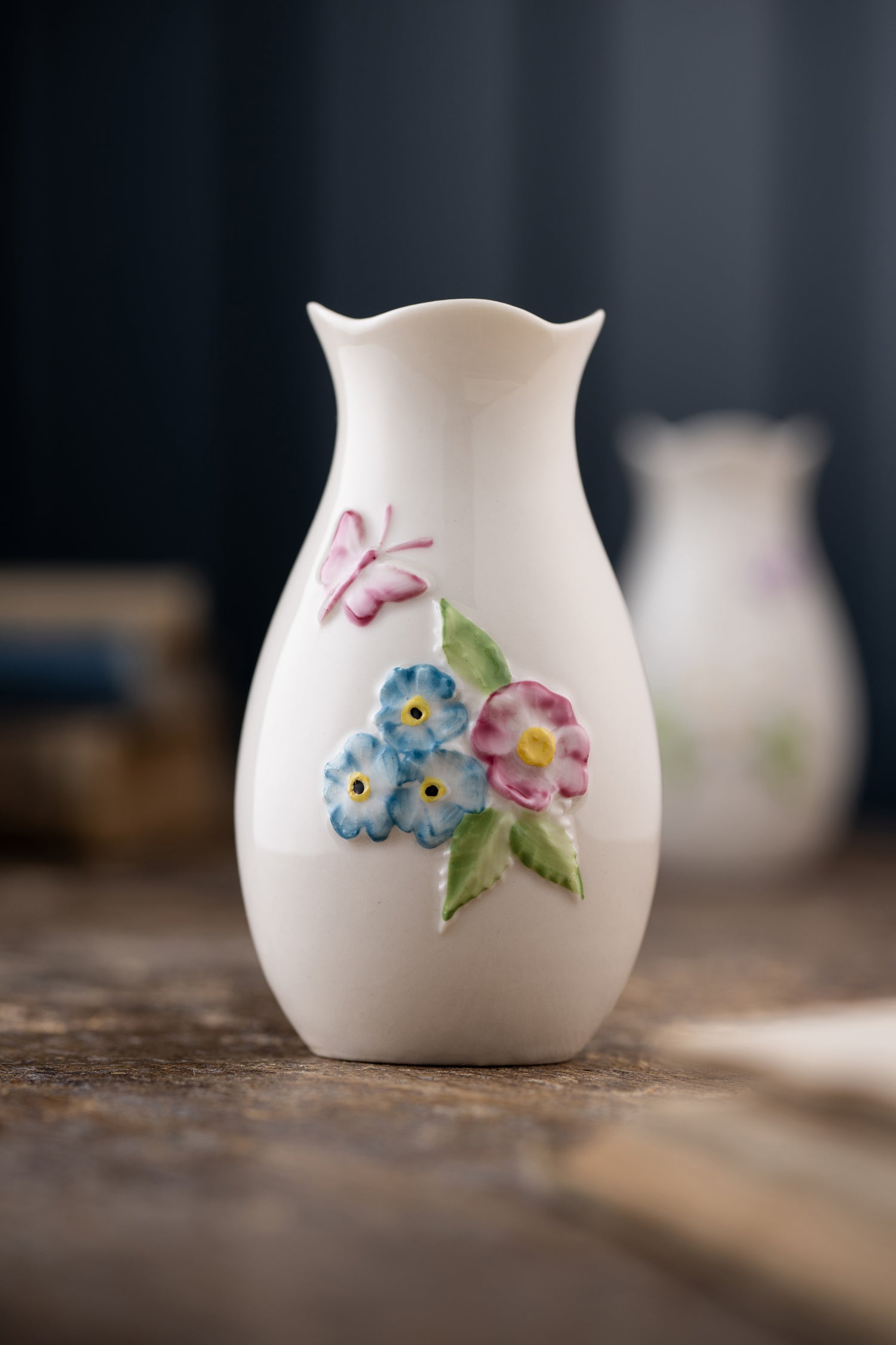 Belleek Forget Me Not Mini Vase-Goviers