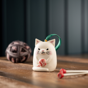 Belleek Kitty Cat Ornament-Goviers
