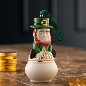 Belleek Leprechaun Pot of Gold Annual Ornament-Christmas-Goviers