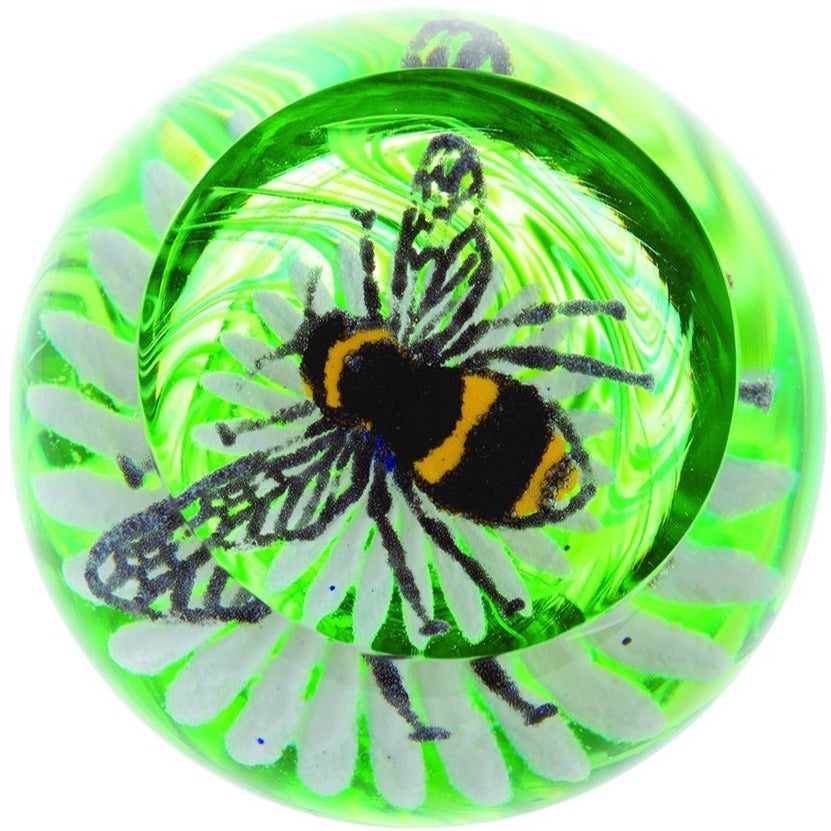 Caithness Glass Bee on a Flower Paperweight-Paperweights-Goviers