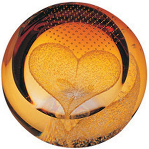 Caithness Glass Heart of Gold Paperweight-Paperweights-Goviers
