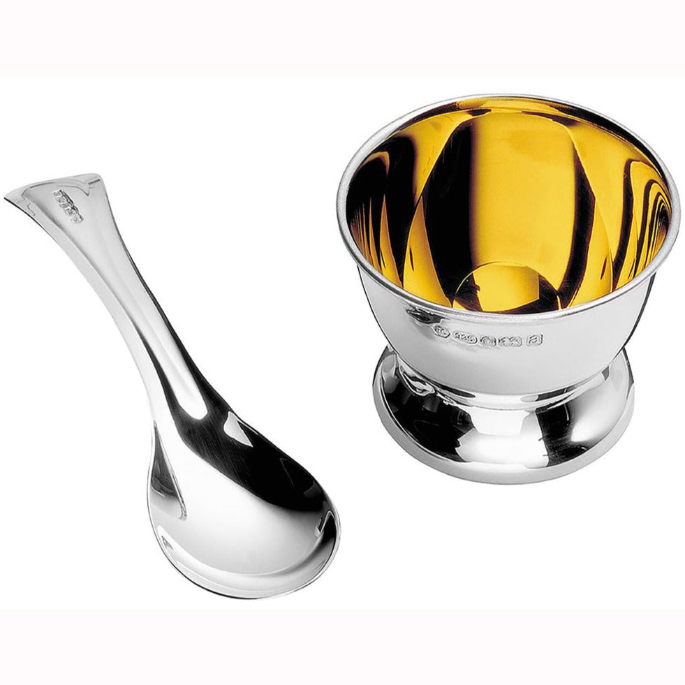 Carrs Egg cup and Spoon Sterling Silver-Goviers