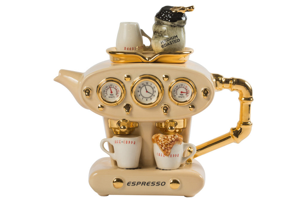 Ceramic Inspirations Double Espresso Cream Teapot-Goviers