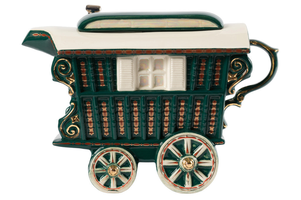 Ceramic Inspirations Romany Caravan Green Teapot-Goviers