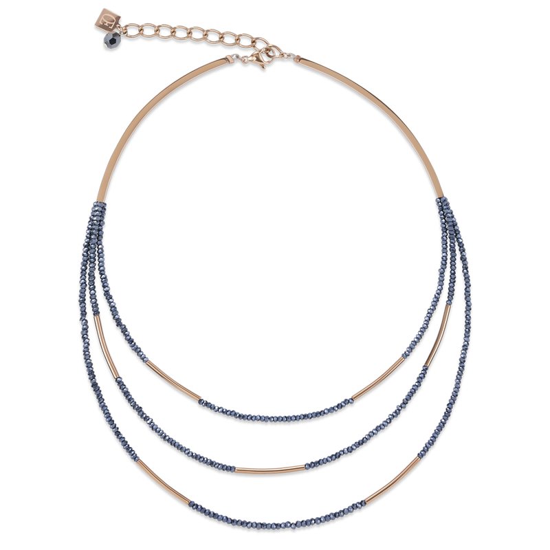 Coeur De Lion Rose Gold Waterfall Necklace Blue-Goviers