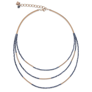 Coeur De Lion Rose Gold Waterfall Necklace Blue-Goviers