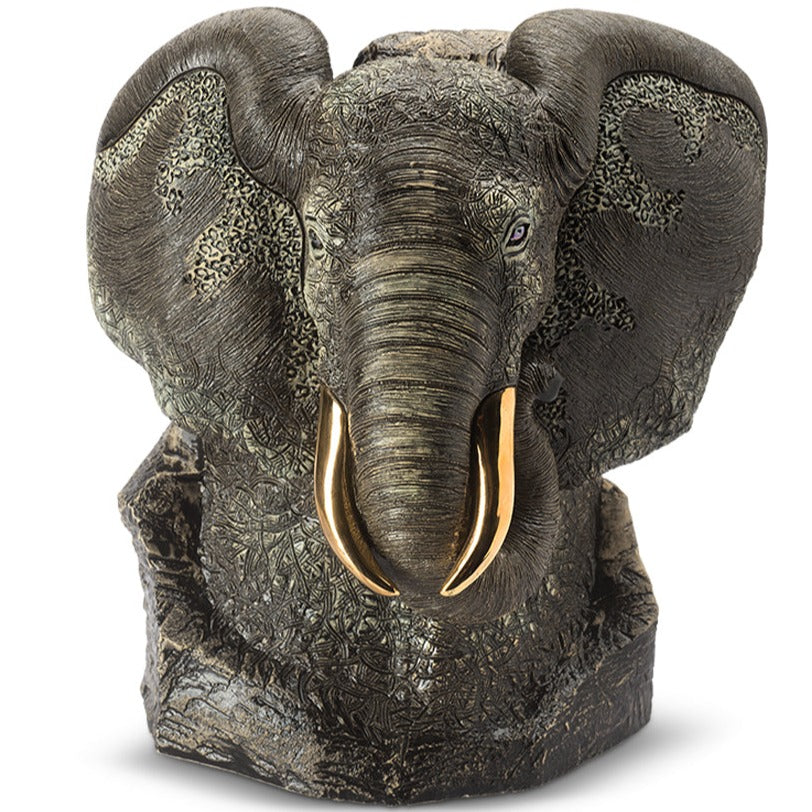 De Rosa Elephant Bust Grey- Large-Collectables-Goviers