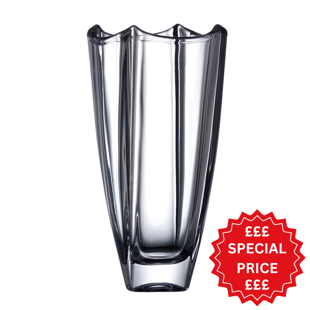 Galway Crystal Dune 10" Square Vase-Home & Garden > Decor > Vases-Goviers