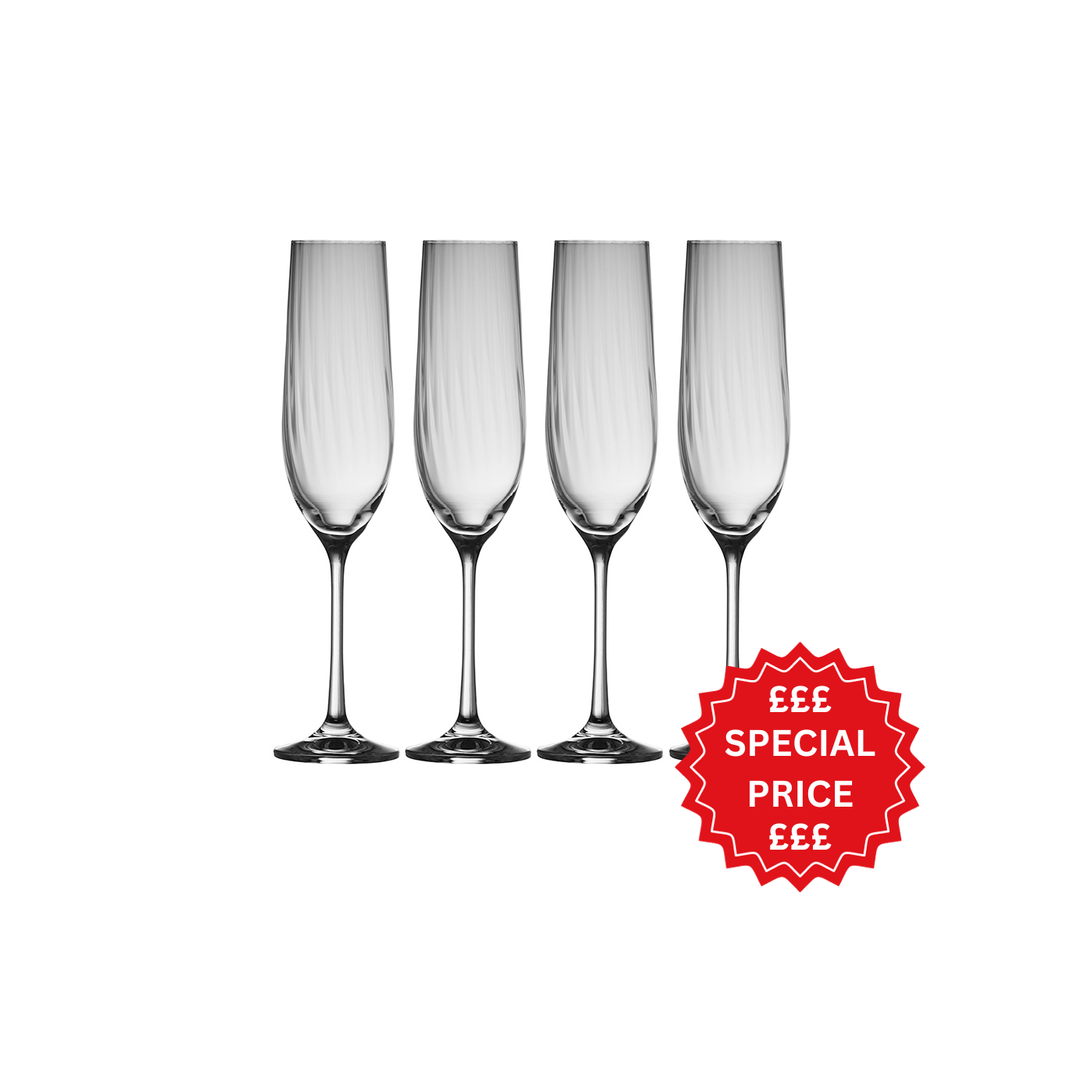 Galway Crystal Erne Flute Set of 4-Home & Garden > Kitchen & Dining > Tableware > Drinkware-Goviers