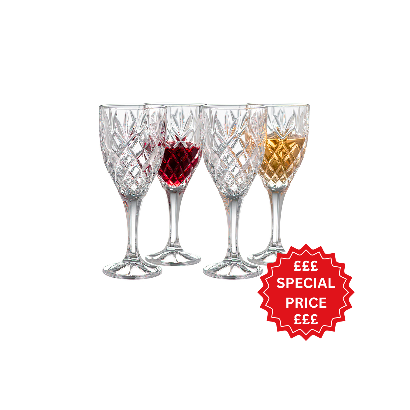 Galway Crystal Renmore Goblet Set of 4-Home & Garden > Kitchen & Dining > Tableware > Drinkware-Goviers