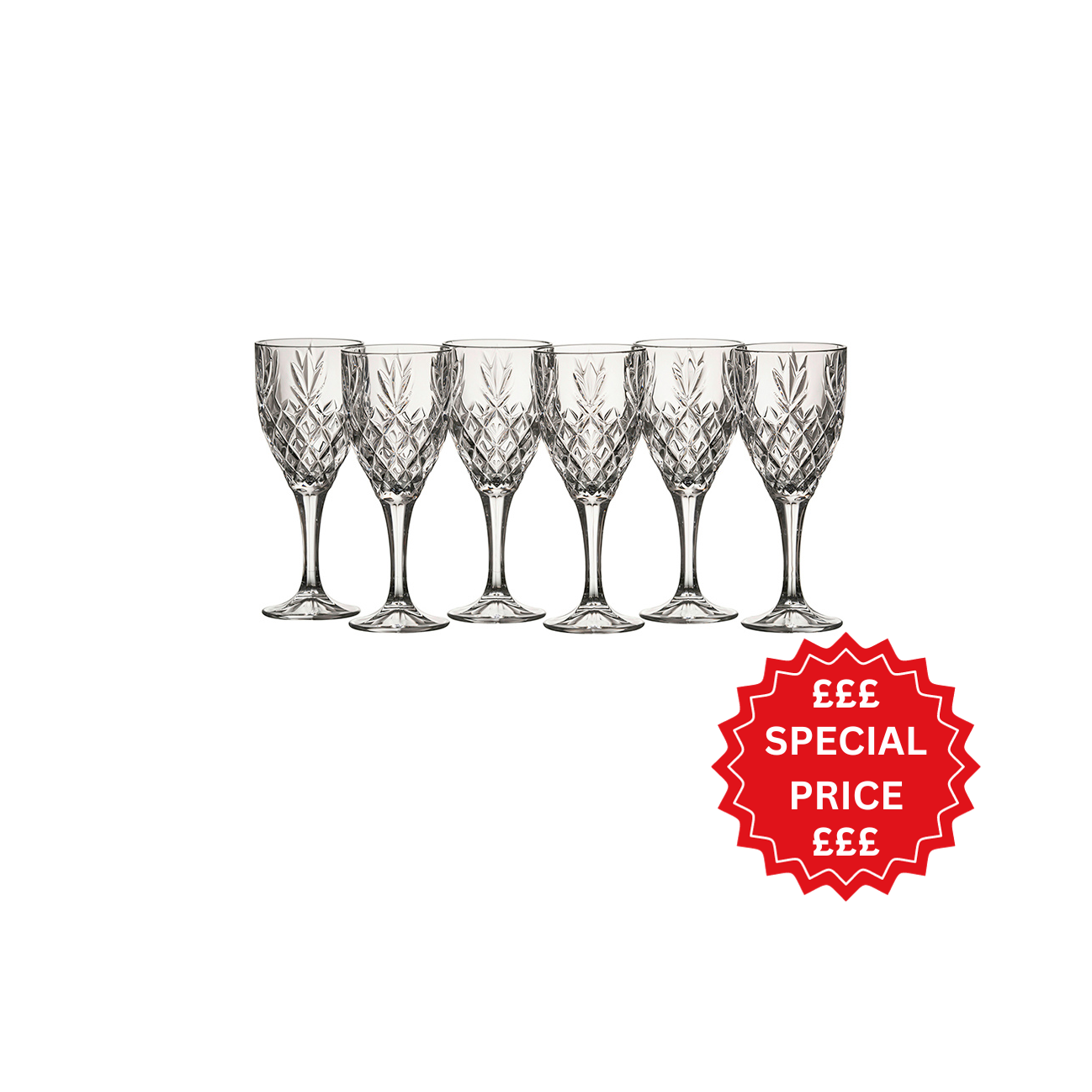 Galway Crystal Renmore Goblet Set of 6-Home & Garden > Kitchen & Dining > Tableware > Drinkware-Goviers