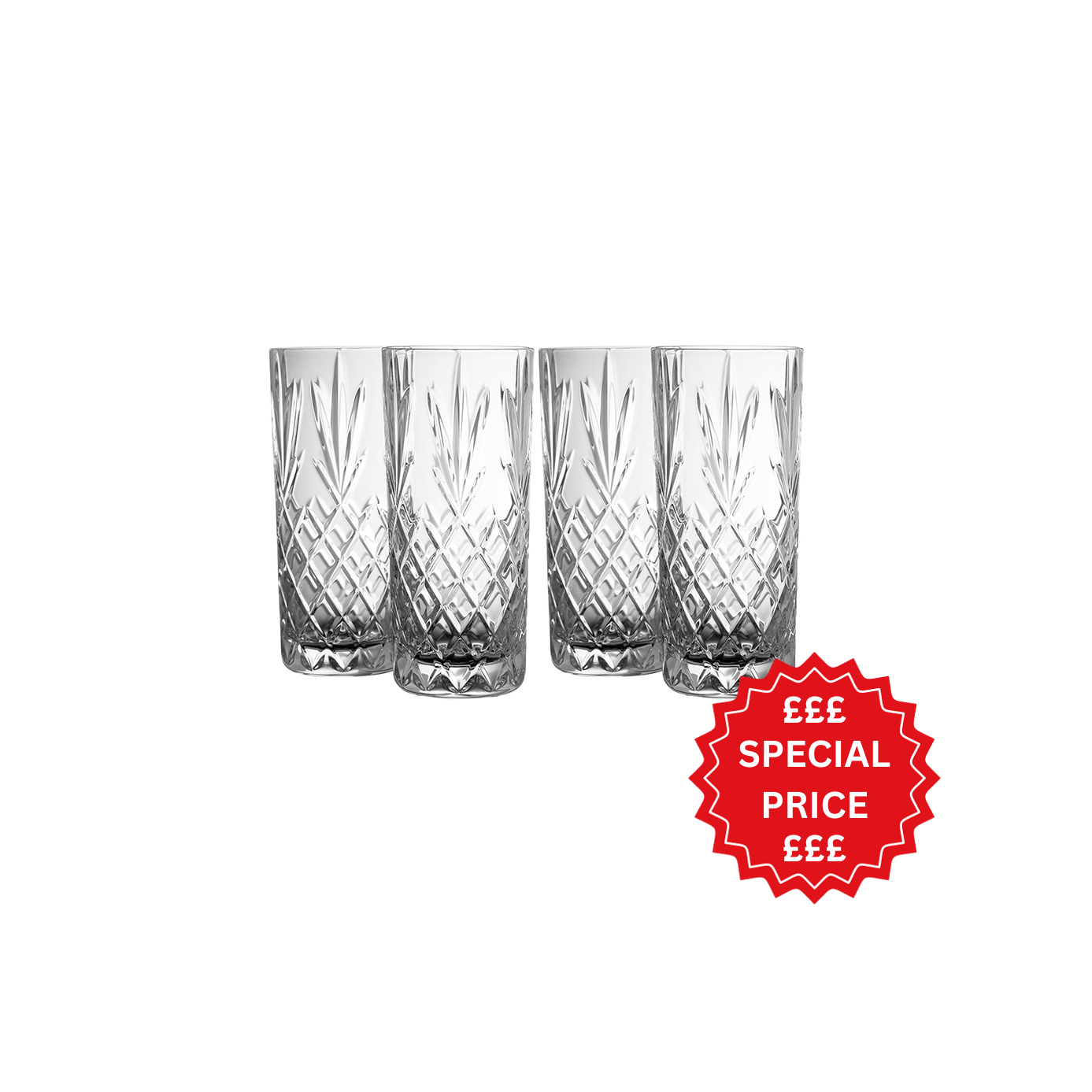 Galway Crystal Renmore Hi-ball Set of 4-Home & Garden > Kitchen & Dining > Tableware > Drinkware-Goviers