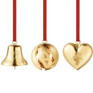 Georg Jensen Ball, Bell, Heart Gift set 2023 Gold Plated-Christmas-Goviers