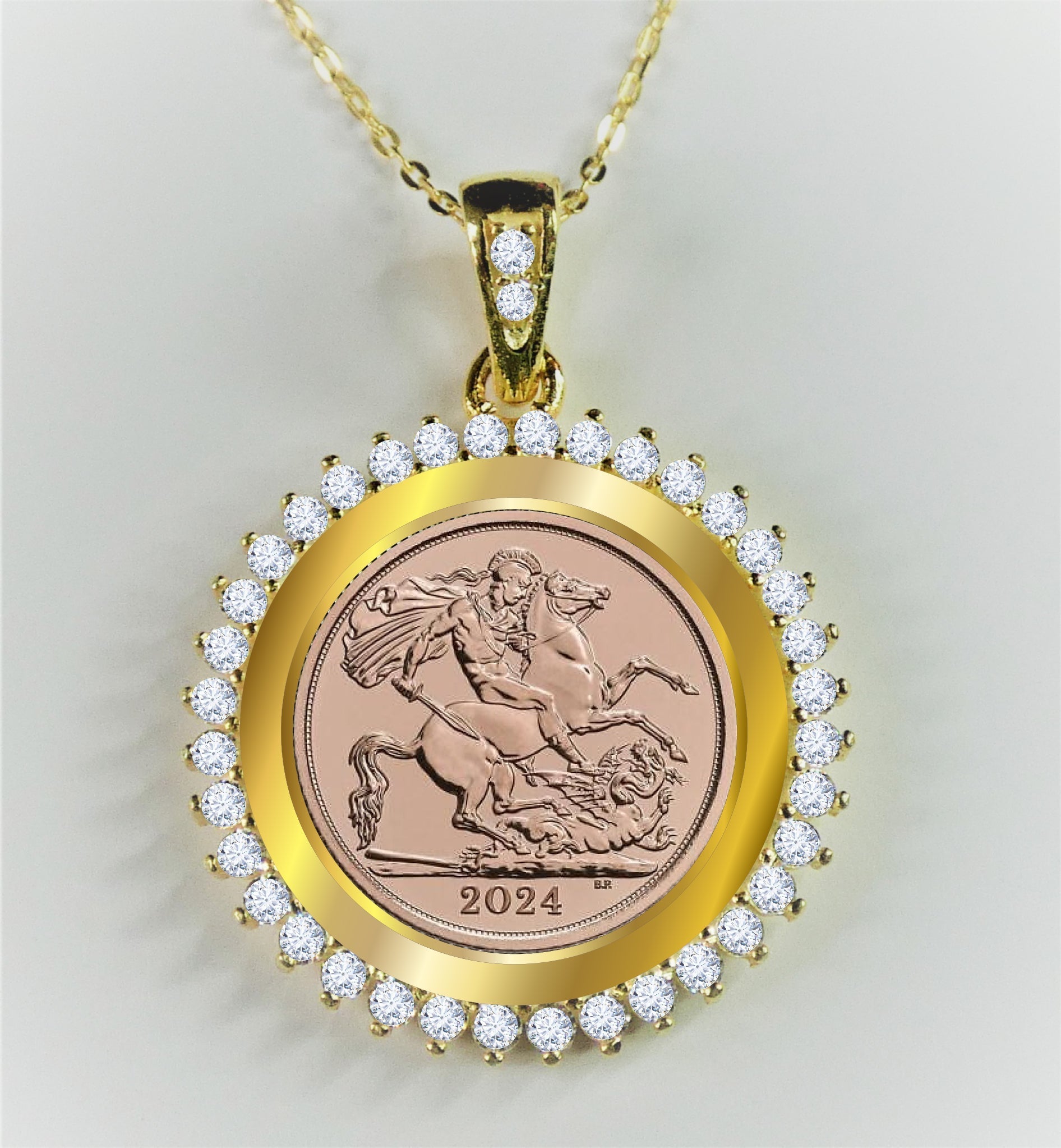 Goviers Exclusive King Charles III 22ct Gold Half Sovereign 2024 Necklace-Goviers