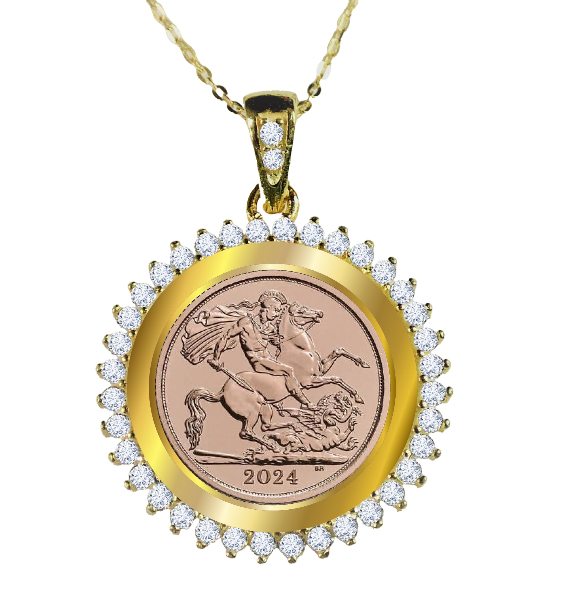 Goviers Exclusive King Charles III 22ct Gold Half Sovereign 2024 Necklace-Goviers