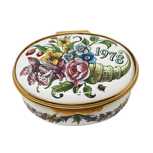 Halcyon Days 1978 A Year To Remember Enamel Box-Enamel Boxes-Goviers