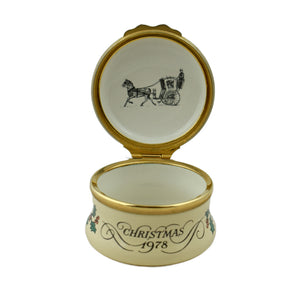 Halcyon Days Christmas 1978 Enamel Box-Enamel Boxes-Goviers