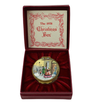 Halcyon Days Christmas 1978 Enamel Box-Enamel Boxes-Goviers