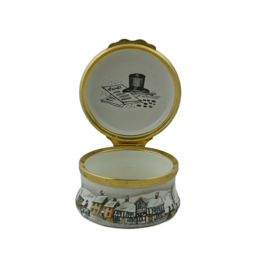Halcyon Days Christmas 1982 Enamel Box-Enamel Boxes-Goviers