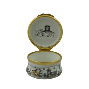 Halcyon Days Christmas 1982 Enamel Box-Enamel Boxes-Goviers
