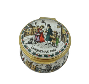 Halcyon Days Christmas 1982 Enamel Box-Enamel Boxes-Goviers