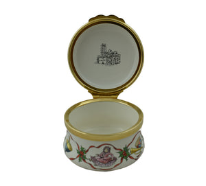 Halcyon Days Christmas 1985 Enamel Box-Enamel Boxes-Goviers
