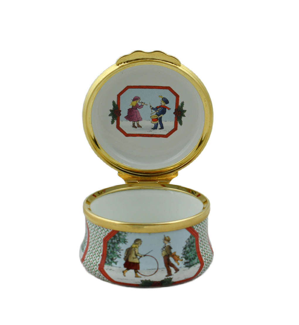 Halcyon Days Christmas 1994 Enamel Box-Enamel Boxes-Goviers