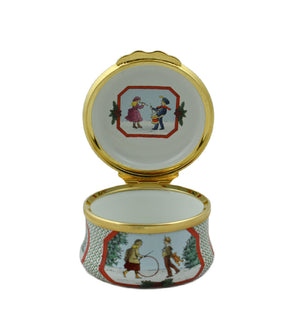 Halcyon Days Christmas 1994 Enamel Box-Enamel Boxes-Goviers
