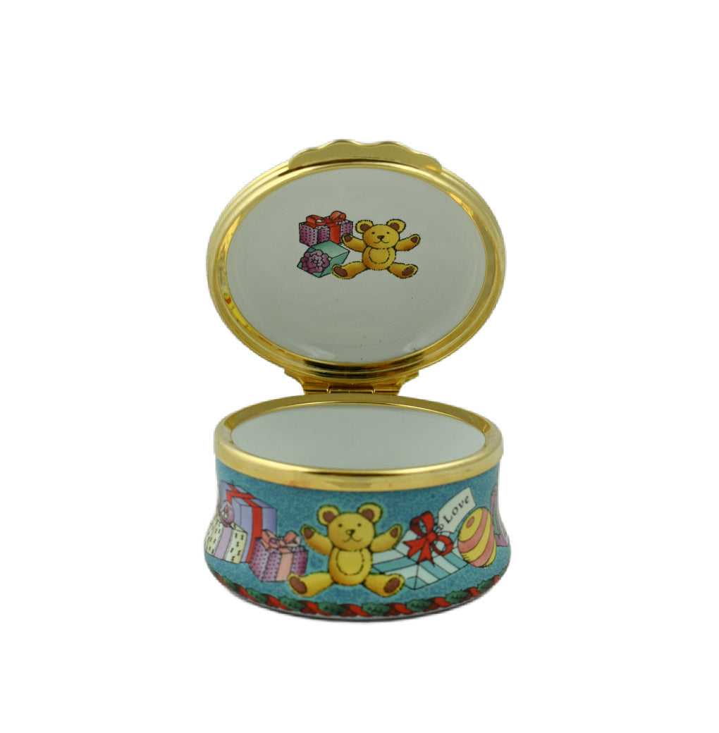 Halcyon Days Christmas 1995 Enamel Box-Enamel Boxes-Goviers