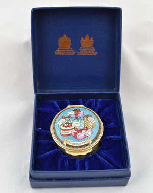 Halcyon Days Christmas 1995 Enamel Box-Enamel Boxes-Goviers