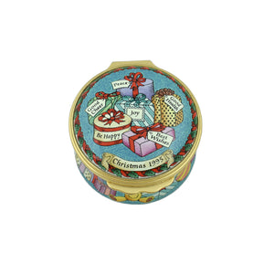 Halcyon Days Christmas 1995 Enamel Box-Enamel Boxes-Goviers