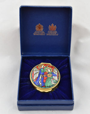 Halcyon Days Christmas 1998 Enamel Box-Enamel Boxes-Goviers