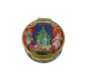 Halcyon Days Christmas 2001 Enamel Box-Enamel Boxes-Goviers