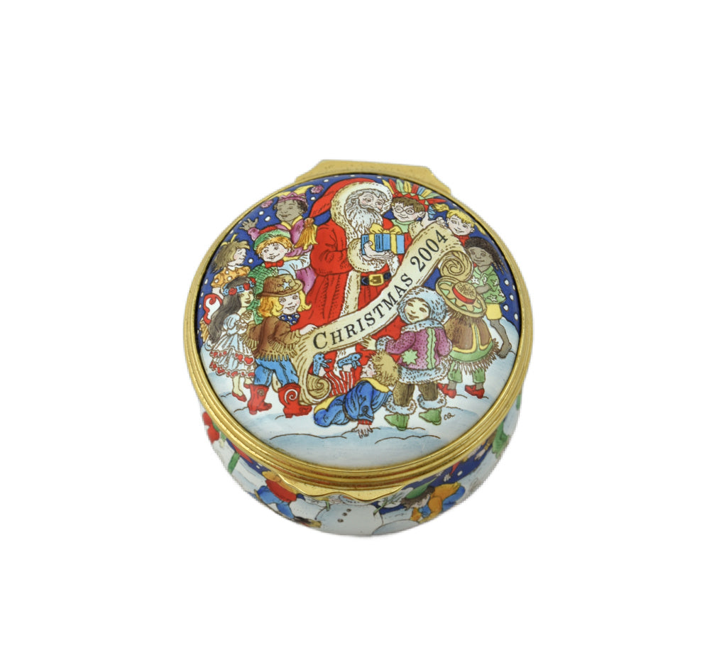 Halcyon Days Christmas 2004 Enamel Box-Enamel Boxes-Goviers