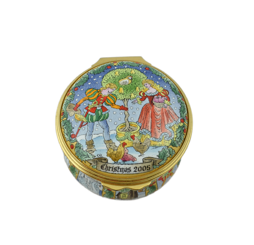 Halcyon Days Christmas 2005 Enamel Box-Enamel Boxes-Goviers