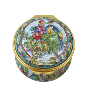 Halcyon Days Christmas 2006 Enamel Box-Enamel Boxes-Goviers