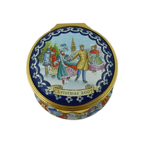 Halcyon Days Christmas 2007 Enamel Box-Enamel Boxes-Goviers