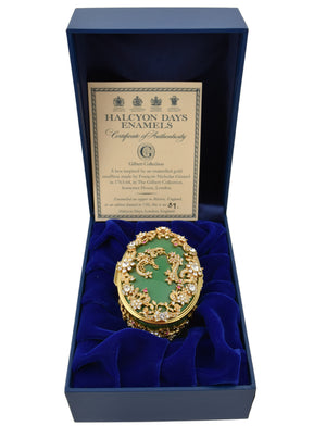 Halcyon Days Gilbert Collection Rhinestone Enamel Box-Enamel Boxes-Goviers