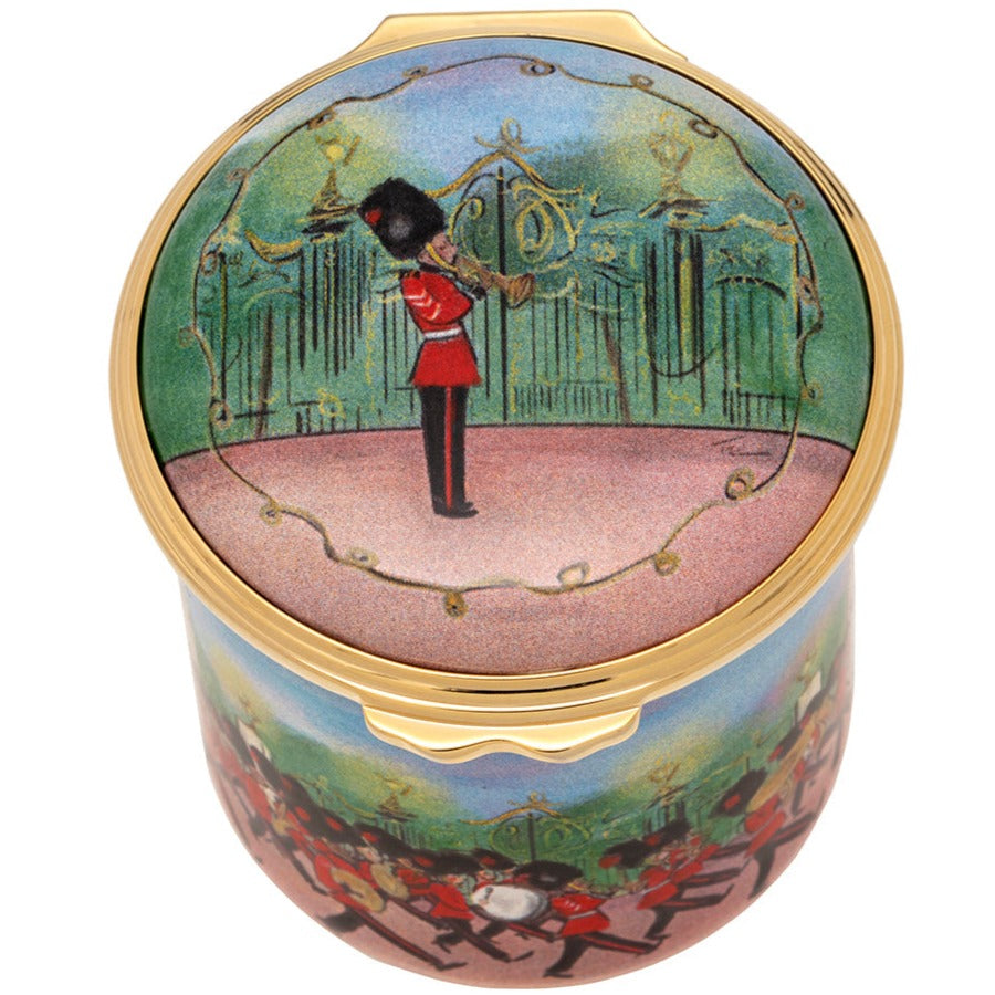 Halcyon Days Tall Enamel Box Marching Down The Mall-Royal Commemorative-Goviers