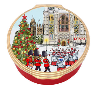 Halcyon Days Westminster At Christmas Enamel Box-Goviers