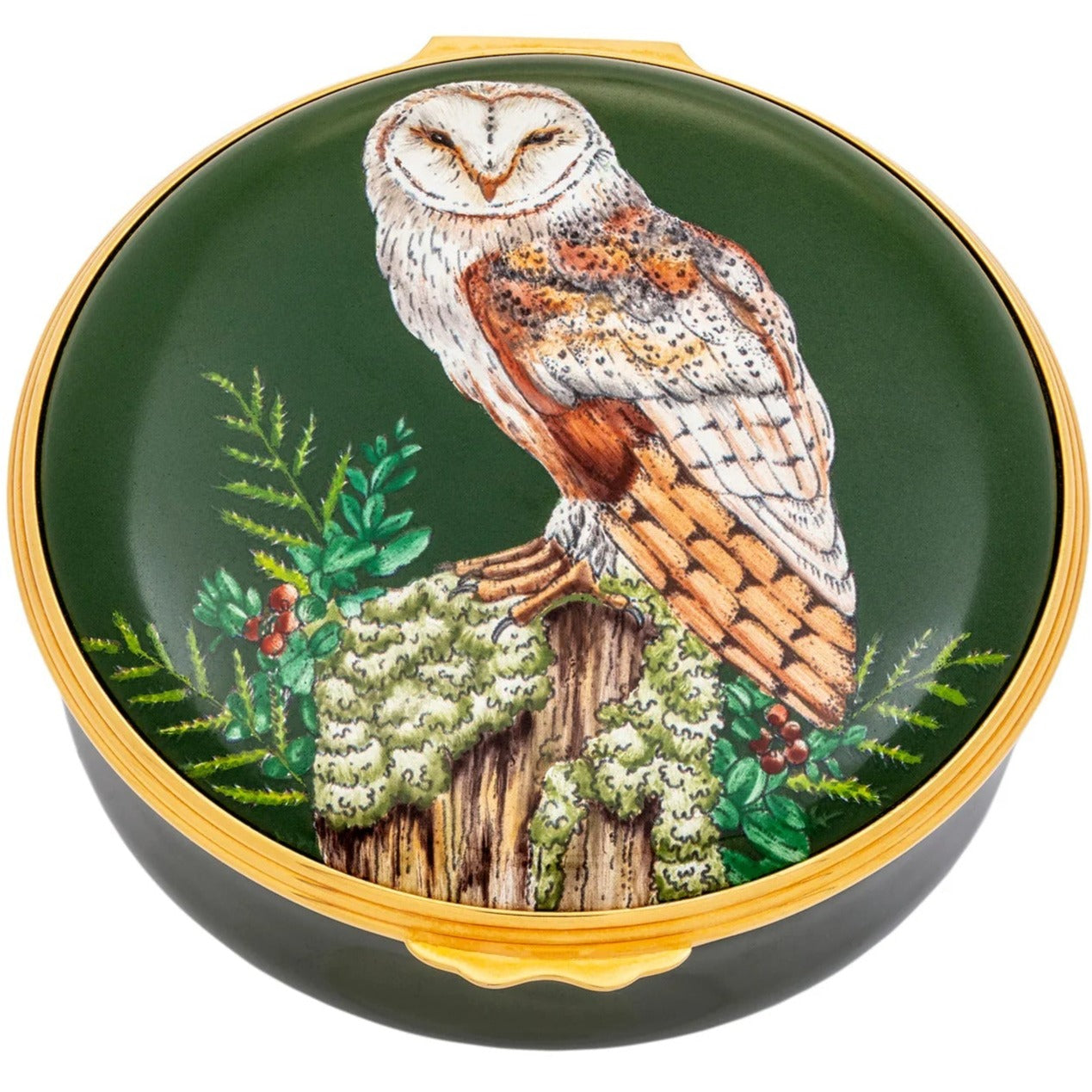 Halcyon Days Woodland Wildlife Owl Enamel Box-Goviers