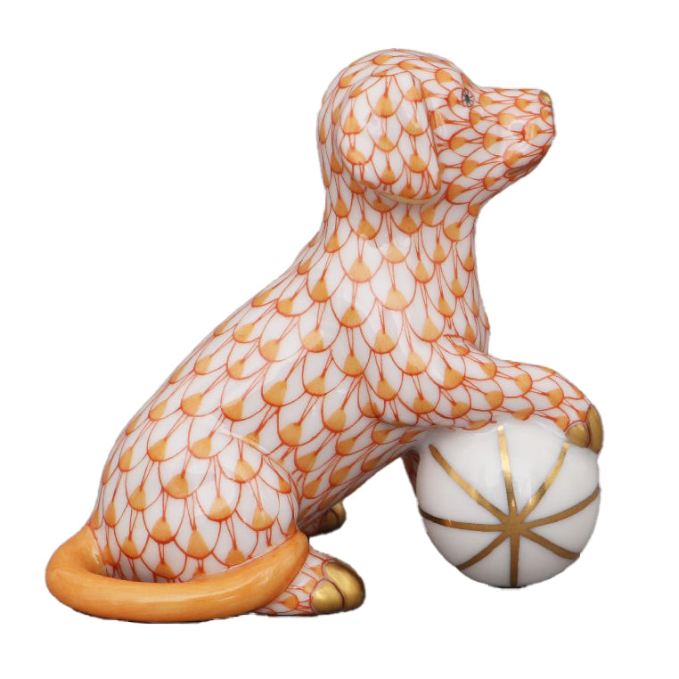 Herend Dog With Large Ball-Goviers