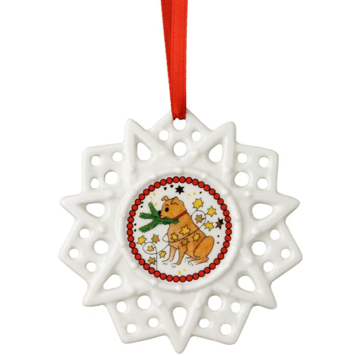 Hutschenreuther Star with Dog Ornament-Goviers