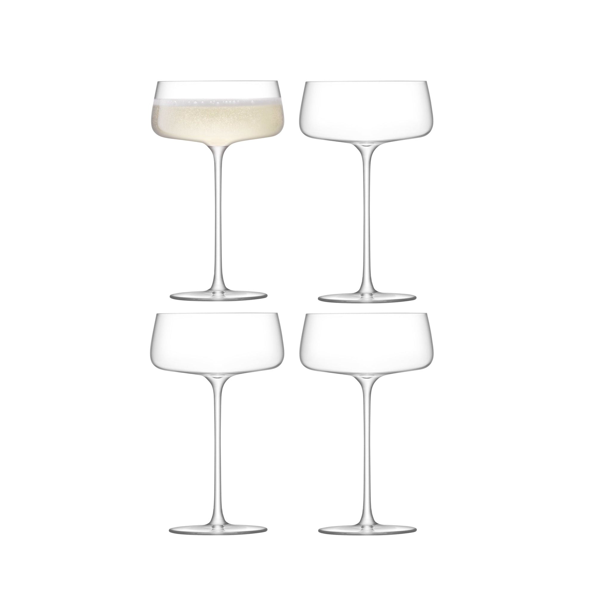 LSA Glass Metropolitan Champagne Saucer 300ml Set of 4-Goviers