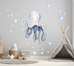 Live Vida Ocean Octopus Wall Art Blue-Goviers